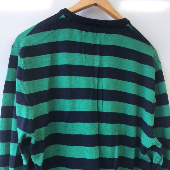 Jack Wills Crewneck Sweater - Large - Navy and Kelly Green Rugby Stripe - Picture 7 of 7